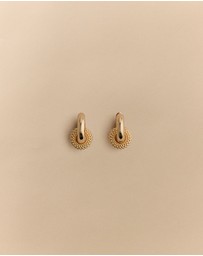 Trenery - Rava Drop Hoop Earrings in Gold