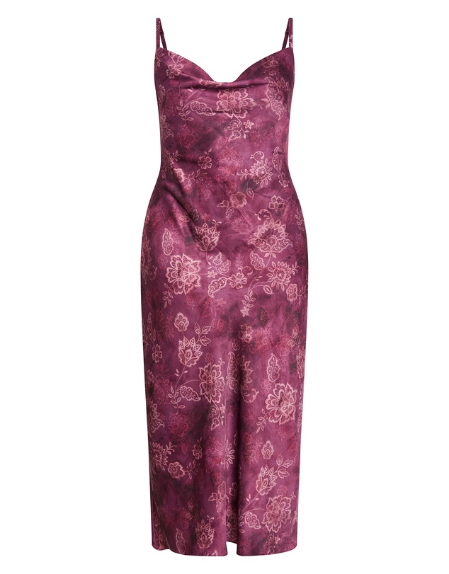 City Chic - Sadie Lace Print Slip Dress