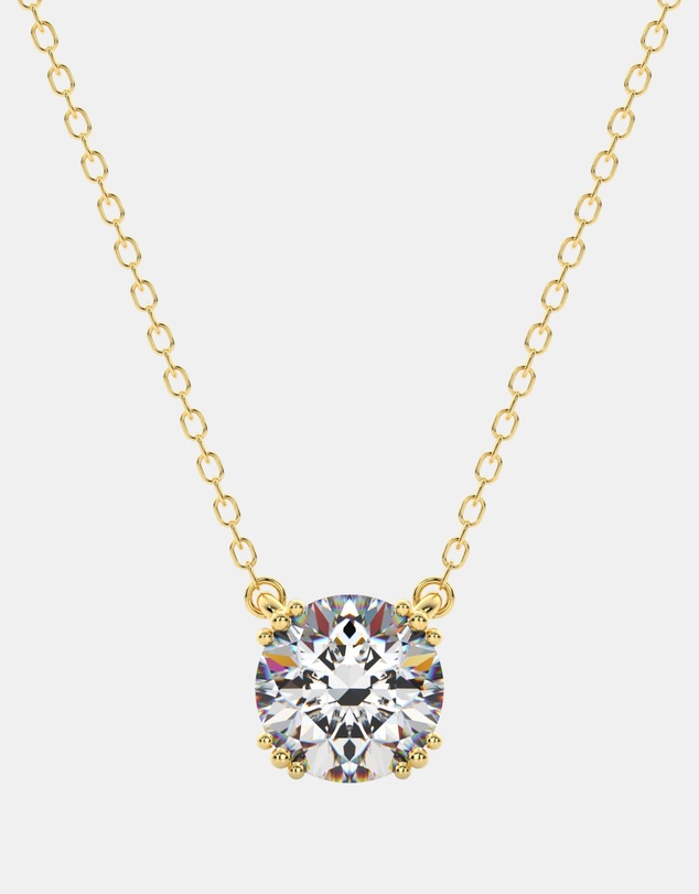 Georgini - Georgini Elegant Essentials 6.5mm Round Hidden Halo Pendant Gold
