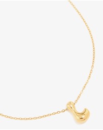 Lovisa - Waterproof Gold Plated Stainless Steel Large Bubble Letter L Necklace