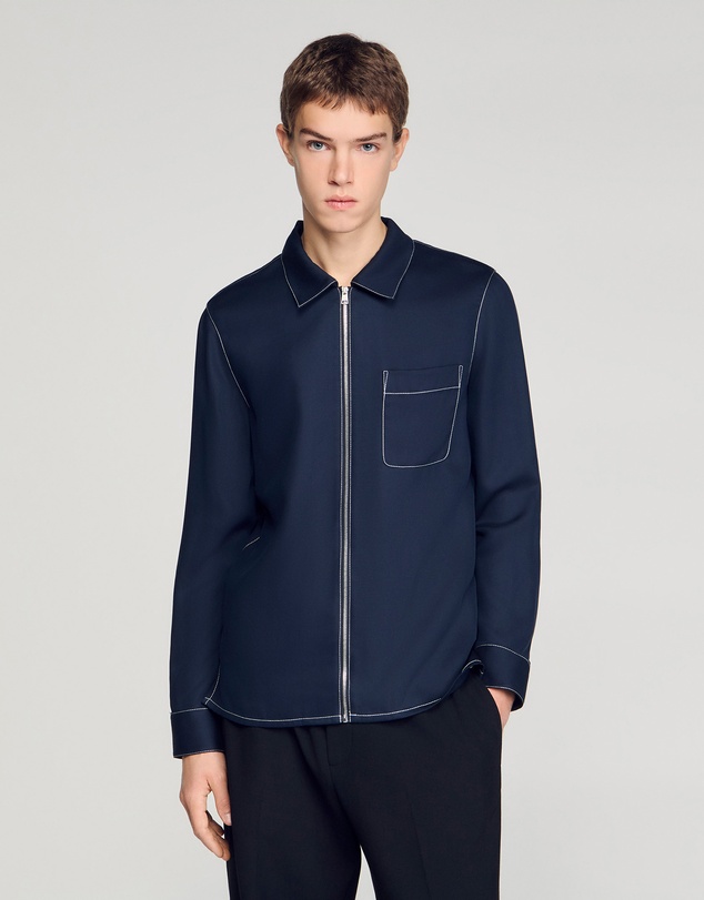 Sandro - Stitched Zip Shirt