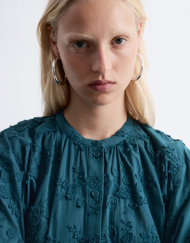 & Other Stories - Voluminous Floral-Applique Blouse