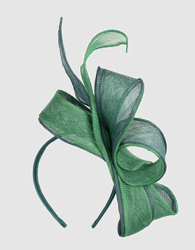 Max Alexander - Green Sinamay Bow Racing Fascinator