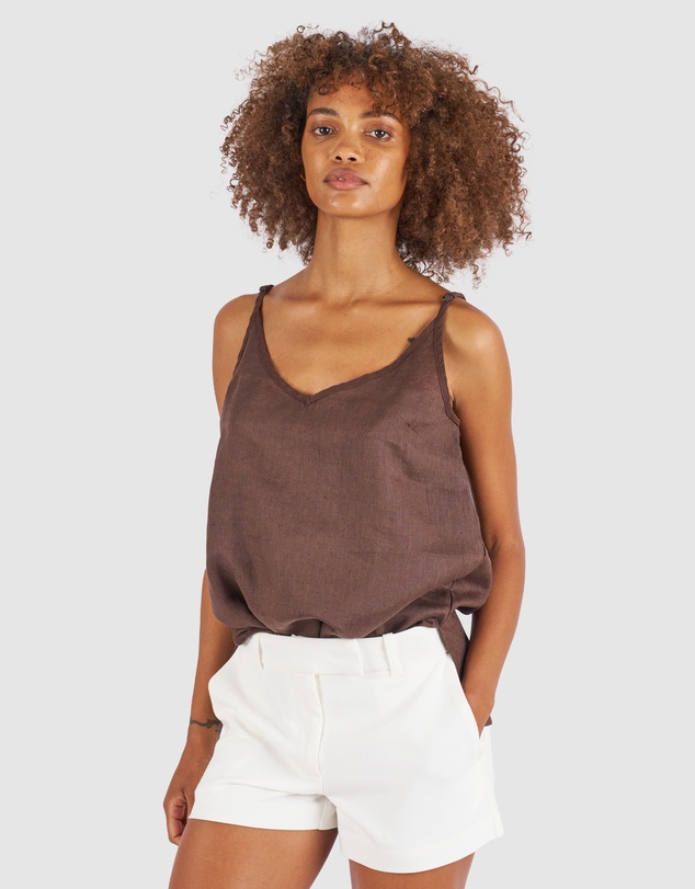 CAMIXA - CAMI-V linen Camisole Top