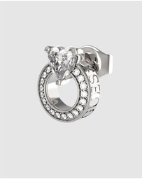GUESS - Silver-Tone M'ama Non M'ama Stud Earrings