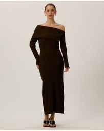 Tussah - Chloe Off Shoulder Knitted Midi Dress