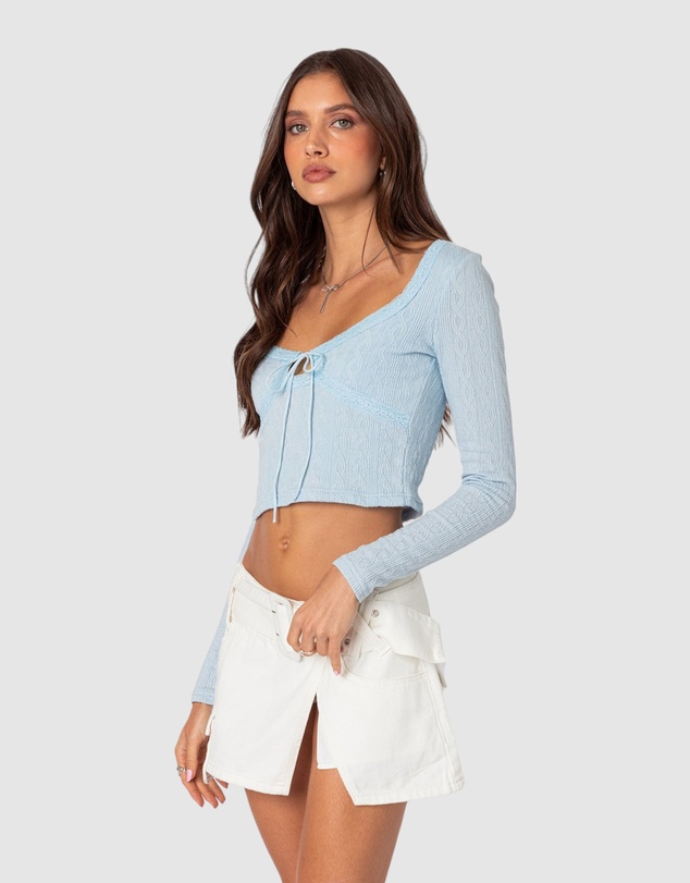EDIKTED - Lorey Lacey Knit Top