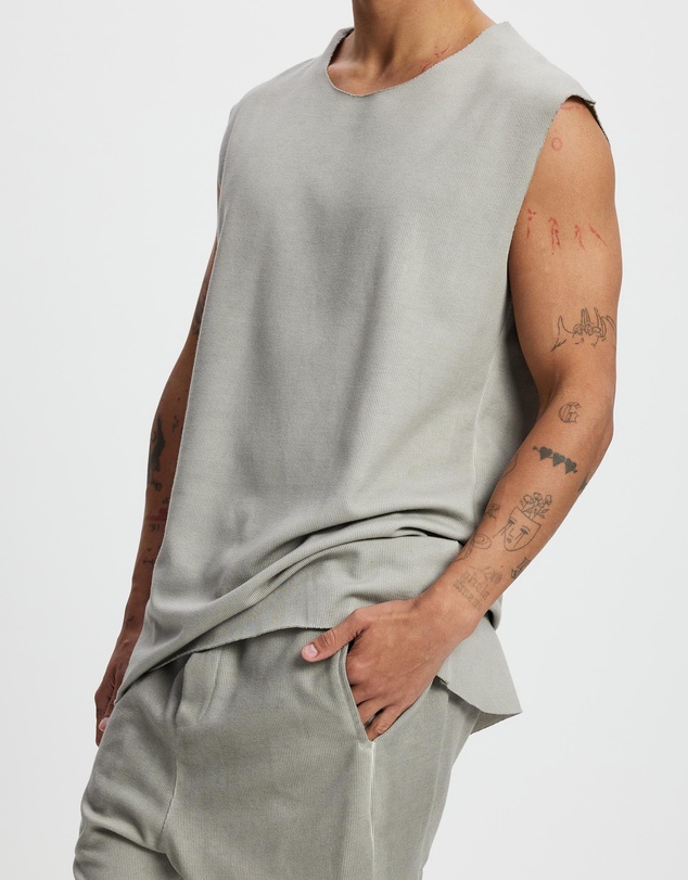 Surrounded By Ghosts - The Santite Crew Knit Raw Neck Vest