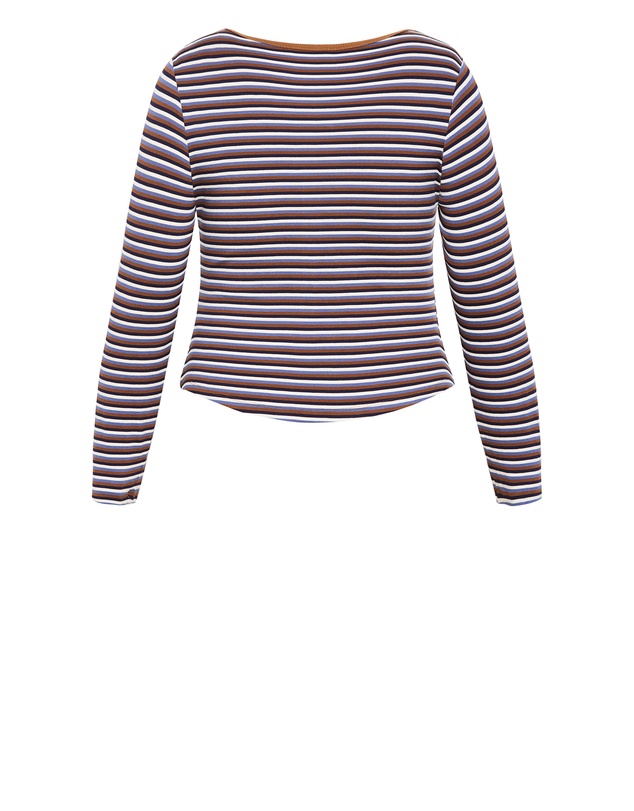 City Chic - 70's Stripe Long Sleeve Rib Top