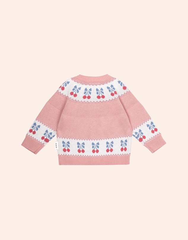 Huxbaby - Folk Cherry Bow Cardigan - Babies-Kids