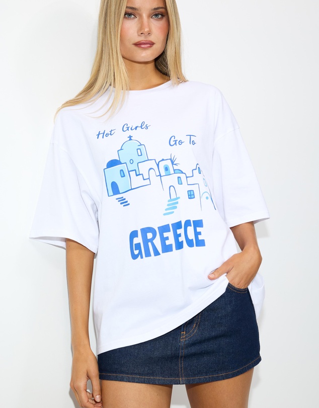 Dazie - Greece Oversized Graphic Tee
