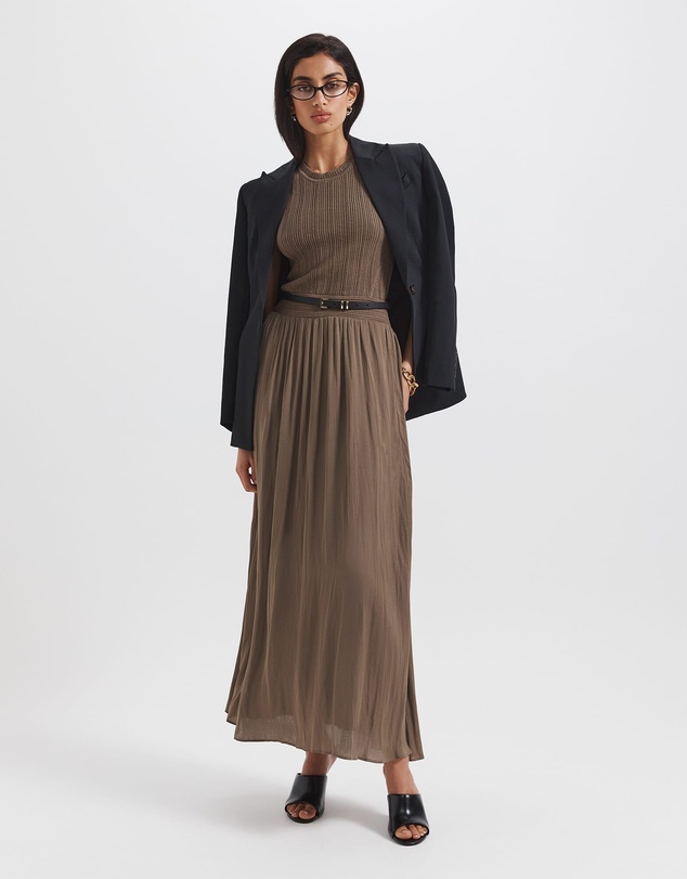 SABA - Lillian Mixed Media Midi Dress