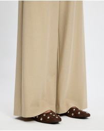 AERE - Studded Suede Ballet Flats