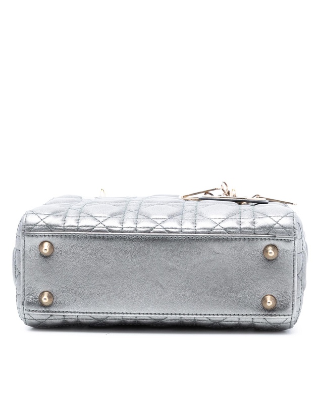 Pre-Loved by Azura Reborn - Pre-Loved Small Metallic Lambskin Cannage My ABCDior Lady Dior