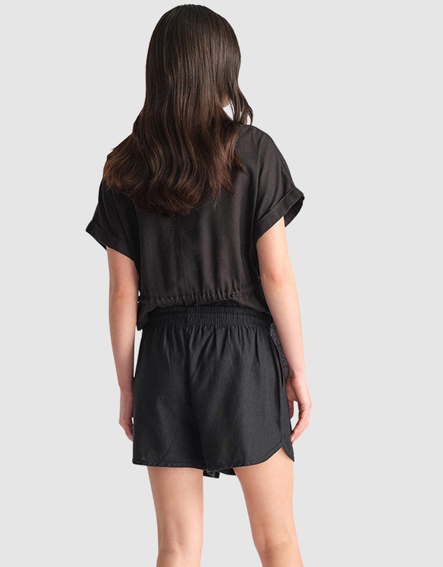 Decjuba - D-Luxe Linen Blend Curved Shorts