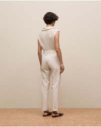 Trenery - Cotton Bi-stretch Pant in Stone