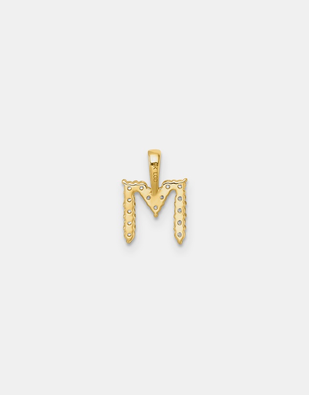 Zoe Olivia - 9K Gold Lab Grown Diamond Initial M Pendant