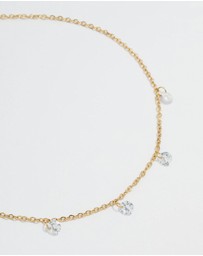 Lovisa - Waterproof Gold Plated Stainless Steel Cubic Zirconia Droplet Anklet