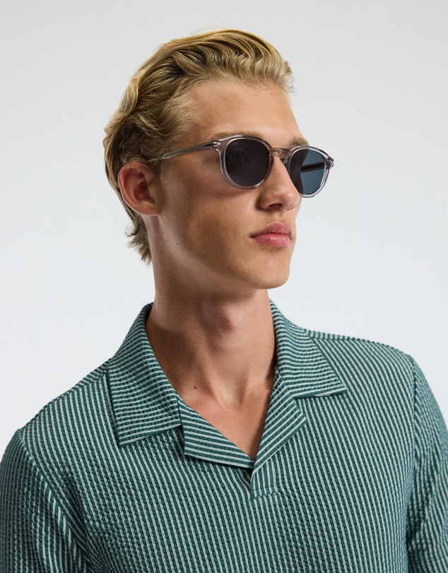 Calibre - Striped Seersucker Knit Polo Sea Green