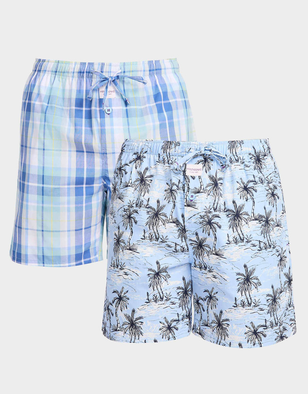 Mitch Dowd - Mitchdowd Sketchy Palms Cotton Sleep Shorts 2 Pack