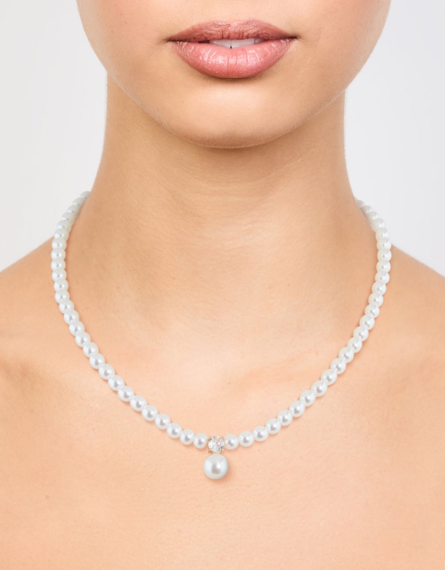 Lovisa - Gold Plated Pearl Cubic Zirconia Necklace