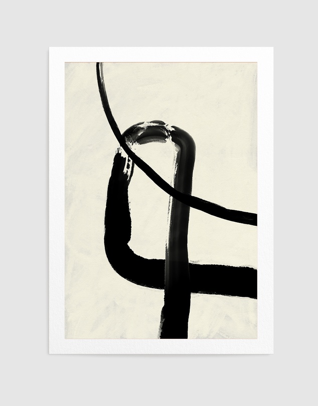 Olive et Oriel - Black Strokes No 5 by Treechild Art Print