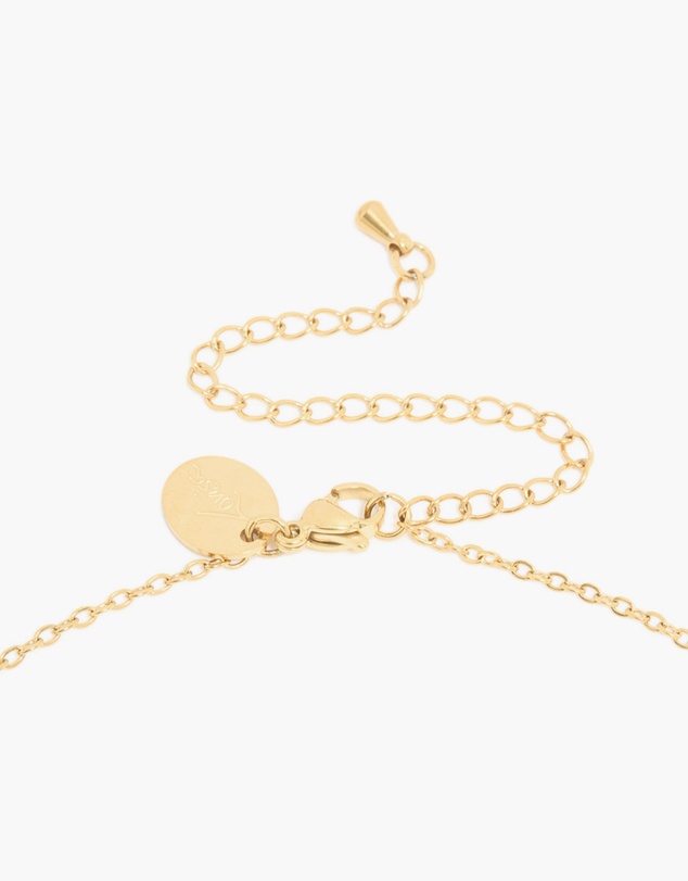 Lovisa - Waterproof Gold Plated Stainless Steel March Blue Cubic Zirconia Birthstone Necklace & Earrings Set