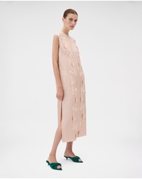 Oroton - Ribbon Trim Silk Sheath Dress