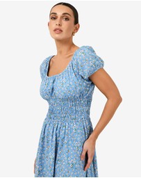 Forcast - Alisa Shirred Midi Dress