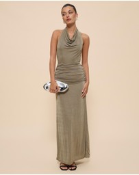 CHANCERY - Draped Bodice Halter Jersey Dress