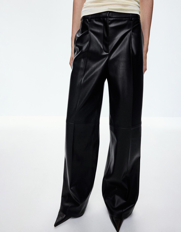 M.N.G - Wide Leg Faux Leather Trousers