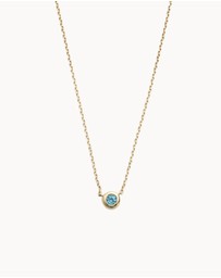 Kirstin Ash - Petite Birthstone Necklace September London Blue Topaz