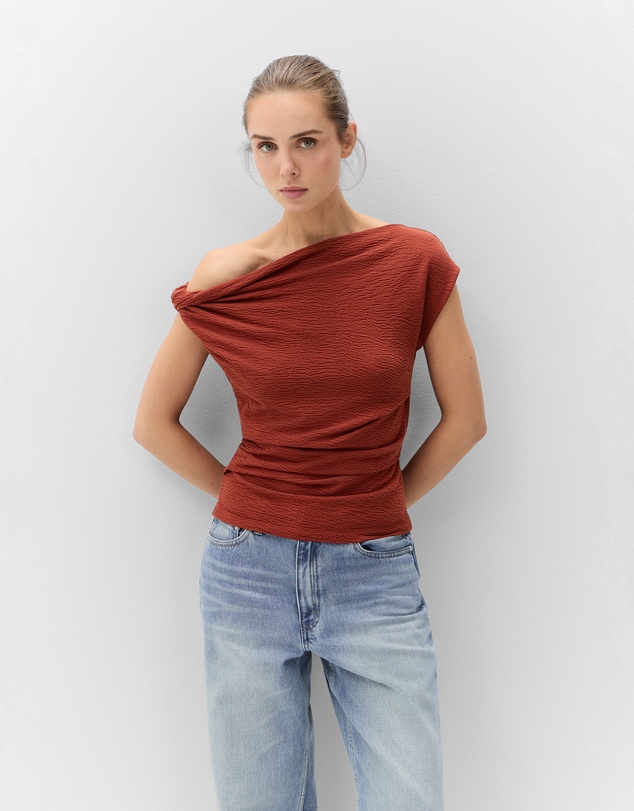 UNISON - Textured Off Shoulder Top