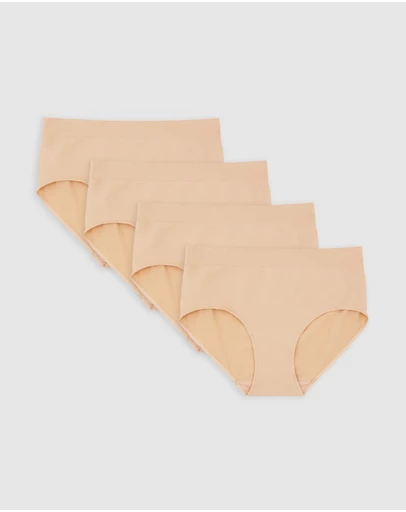 Ambra - 4 Pack Bare Essentials Recycled Nylon Midi Brief