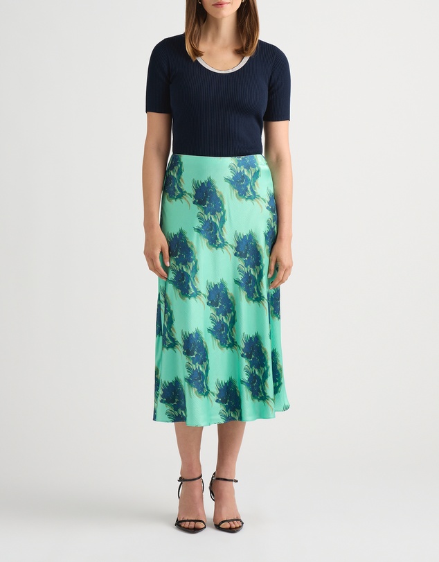 David Lawrence - Cara Satin Midi Skirt
