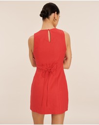 AERE - Celeste Linen Button Detail Mini Dress