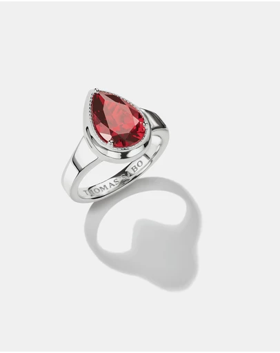 THOMAS SABO - THOMAS SABO Ring with Red Teardrop Zirconia Stone Silver