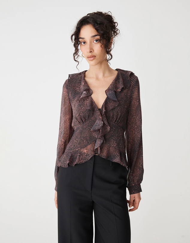 Forcast - Sonia V-Neck Ruffle Top