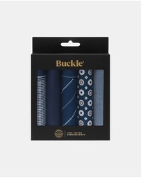Buckle - Navy 5-Pack 100% Sustainable Cotton Handkerchief Set
