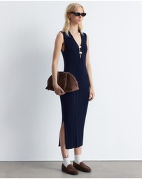 & Other Stories - Rib-Knit Collared Midi Dress