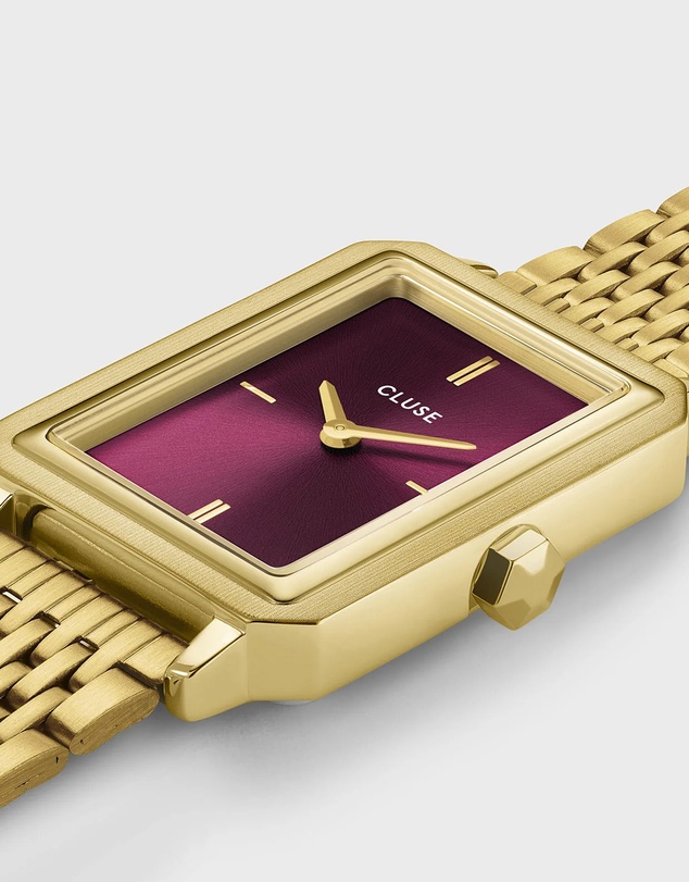 Cluse - Fluette Watch Double Steel, Wine, Gold Colour