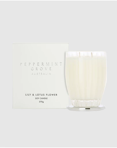 Peppermint Grove - Lily & Lotus Flower Large Candle - 370g