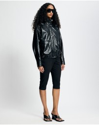 Lover - Lenore Funnel Croc Leather Look Bomber