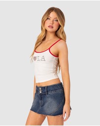 EDIKTED - LA Lover rhinestone tank top