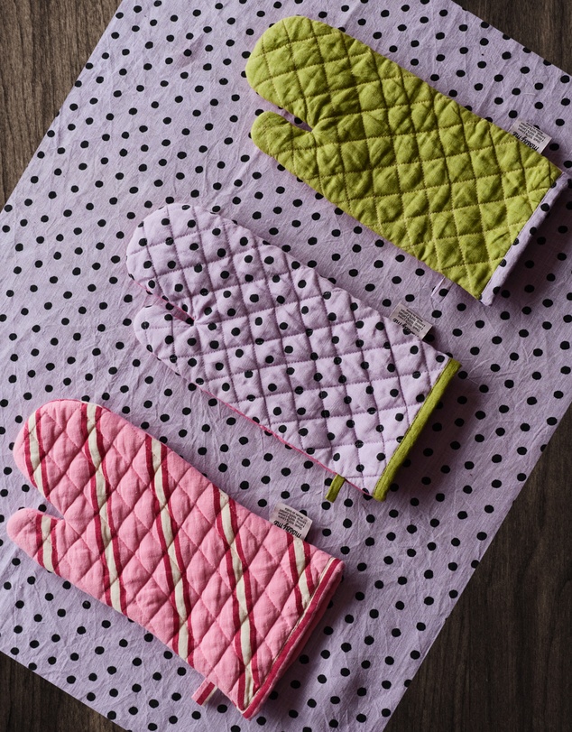 Mosey Me - Raspberry Stripe Oven Mitt