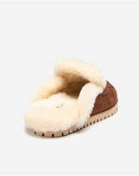 Ozwear Connection Uggs - Ugg Priya Knit Logo Shearling Slipper
