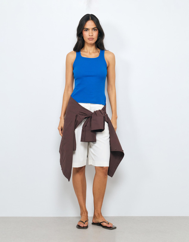 AERE - Cotton Ribbed Scoop Tank