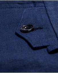 Calibre - Textured Linen Blend Pants Denim Blue