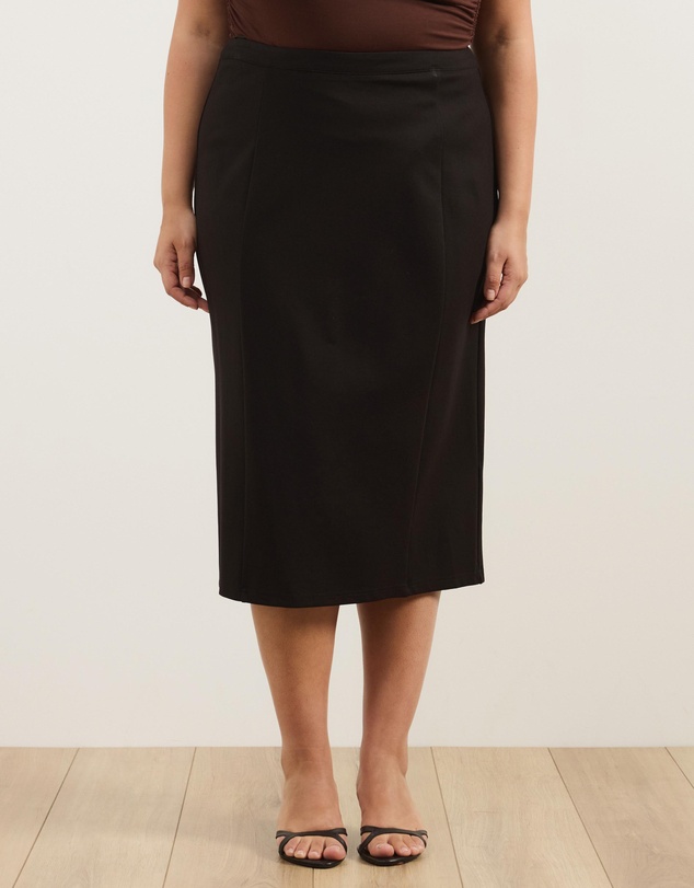 Atmos&Here Curvy - Ponte Maxi Pencil Skirt