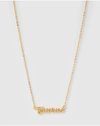 Izoa - Taurus Written Star Sign Necklace